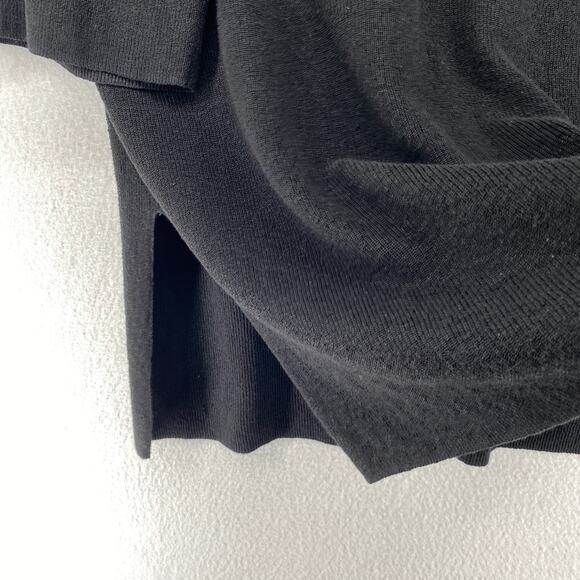 EILEEN FISHER Sweater S M Organic Linen Blend Ribbed Tunic 3/4 Sleeve Black - Picture 8 of 12